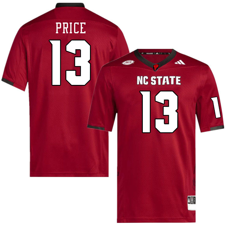 Men #13 Travali Price NC State Wolfpack College Football Jerseys Stitched-Red